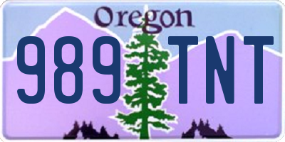 OR license plate 989TNT