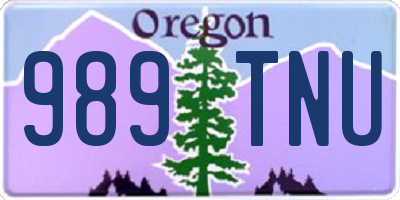 OR license plate 989TNU