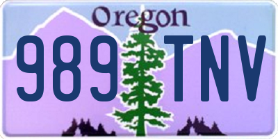 OR license plate 989TNV
