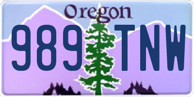 OR license plate 989TNW