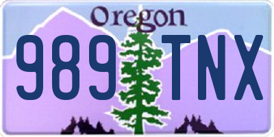 OR license plate 989TNX