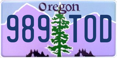 OR license plate 989TOD