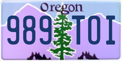 OR license plate 989TOI