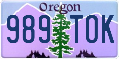 OR license plate 989TOK