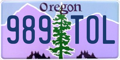 OR license plate 989TOL