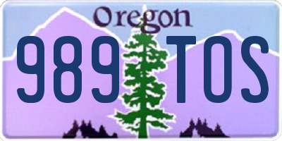 OR license plate 989TOS