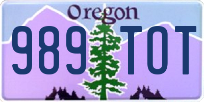 OR license plate 989TOT