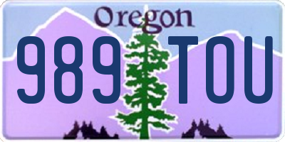 OR license plate 989TOU
