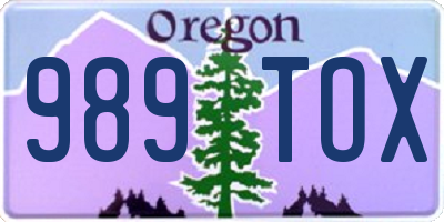 OR license plate 989TOX