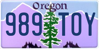 OR license plate 989TOY