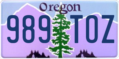 OR license plate 989TOZ