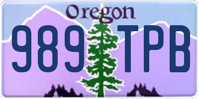 OR license plate 989TPB
