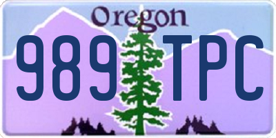 OR license plate 989TPC