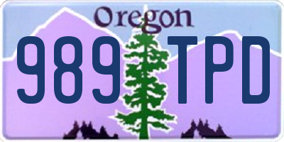 OR license plate 989TPD