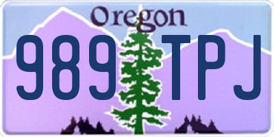 OR license plate 989TPJ