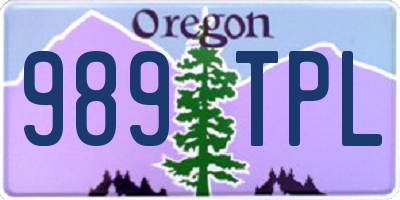 OR license plate 989TPL