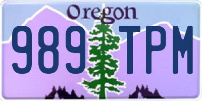 OR license plate 989TPM