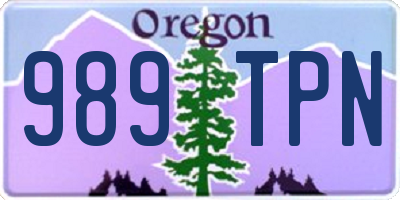 OR license plate 989TPN