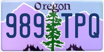 OR license plate 989TPQ