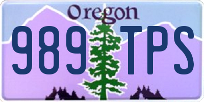 OR license plate 989TPS