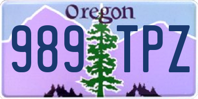 OR license plate 989TPZ