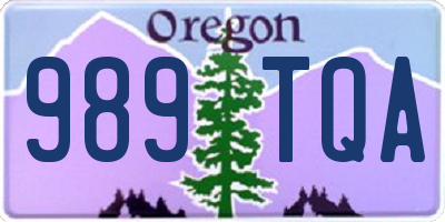 OR license plate 989TQA