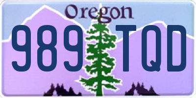 OR license plate 989TQD