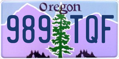 OR license plate 989TQF