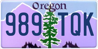 OR license plate 989TQK
