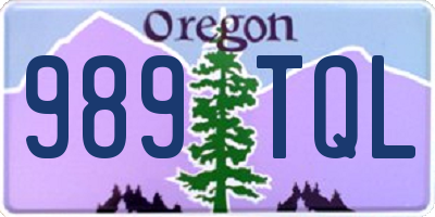 OR license plate 989TQL