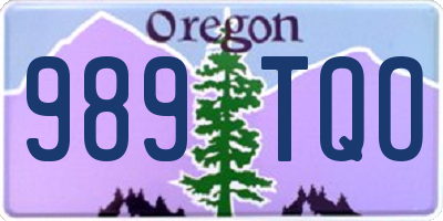 OR license plate 989TQO