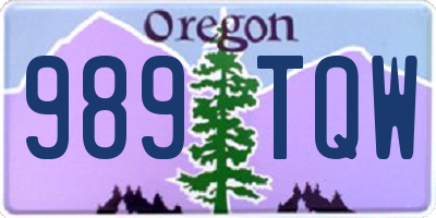 OR license plate 989TQW