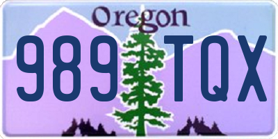 OR license plate 989TQX