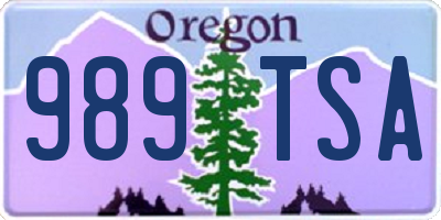 OR license plate 989TSA