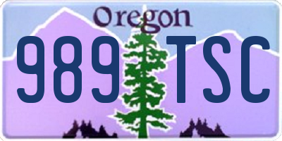 OR license plate 989TSC