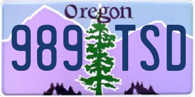OR license plate 989TSD