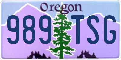 OR license plate 989TSG