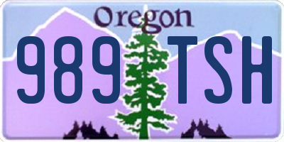 OR license plate 989TSH