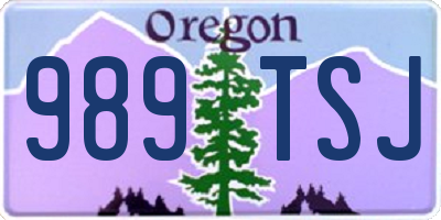 OR license plate 989TSJ