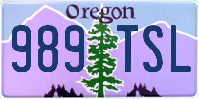 OR license plate 989TSL