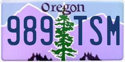 OR license plate 989TSM