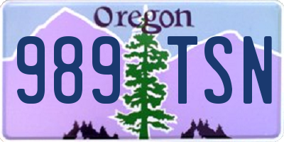 OR license plate 989TSN