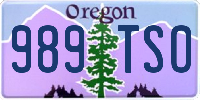OR license plate 989TSO