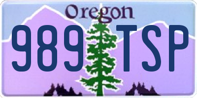 OR license plate 989TSP