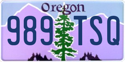 OR license plate 989TSQ