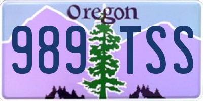 OR license plate 989TSS