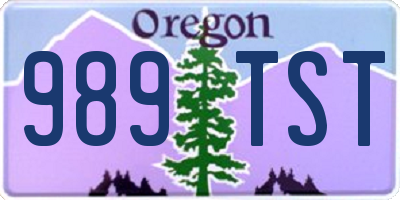 OR license plate 989TST