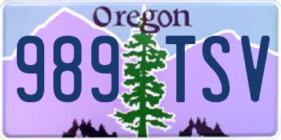 OR license plate 989TSV