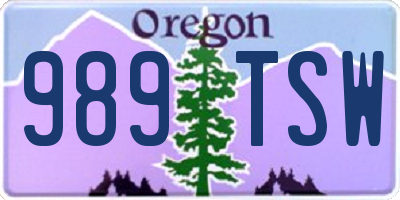 OR license plate 989TSW