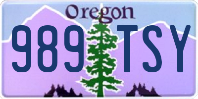 OR license plate 989TSY